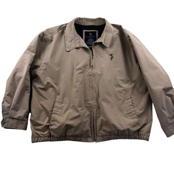 Lot of Two U.S. Polo Assn. Men's 2XL Reversible Jackets Beige & Black Full Zip - Picture 2 of 16